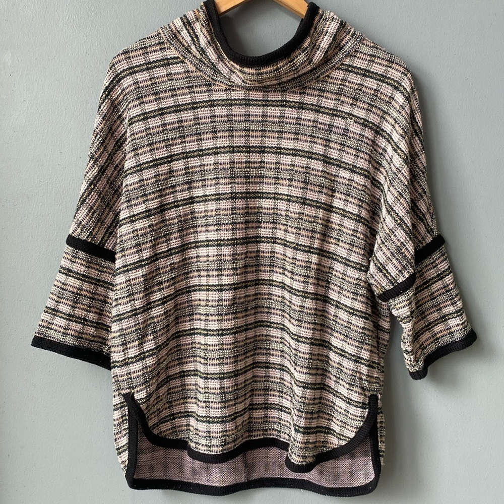 Poncho Style Short Sleeve Sweater
